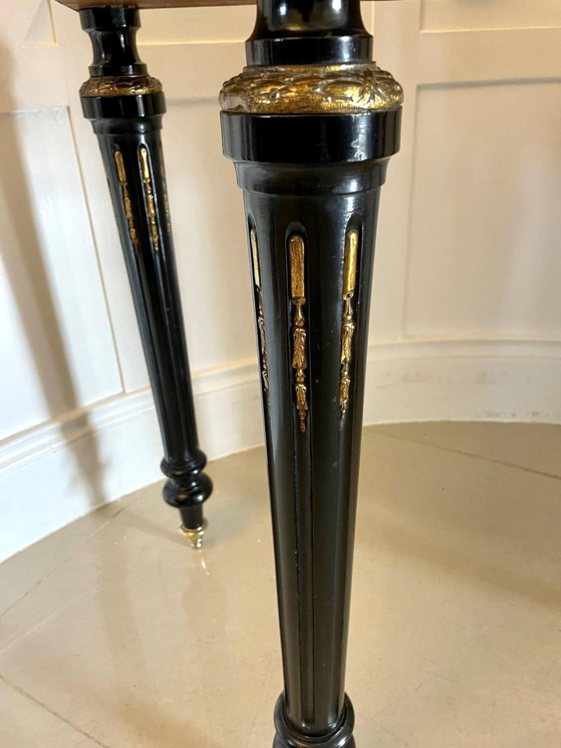 Exhibition Quality Antique Victorian French Inlaid Marquetry Card/Console Table - Image 17